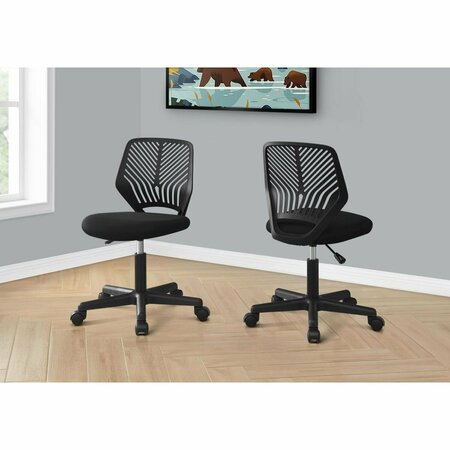 DAPHNES DINNETTE Black Juvenile & Black Base on Castors Office Chair DA3603443